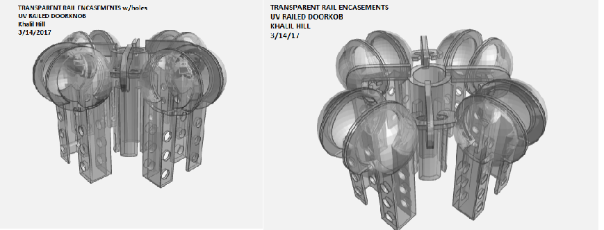Railed Doorknob, Khalil Hill, UV Railed Doorknob